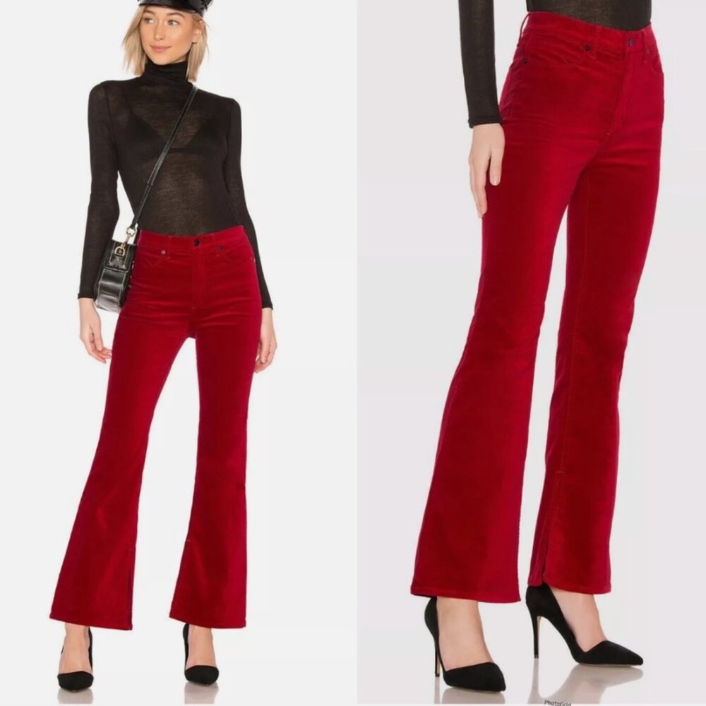 Rag & Bone Women's Red Flare Pants